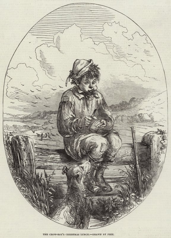 El Almuerzo de Navidad del Niño del Cuervo de Hablot Knight Browne