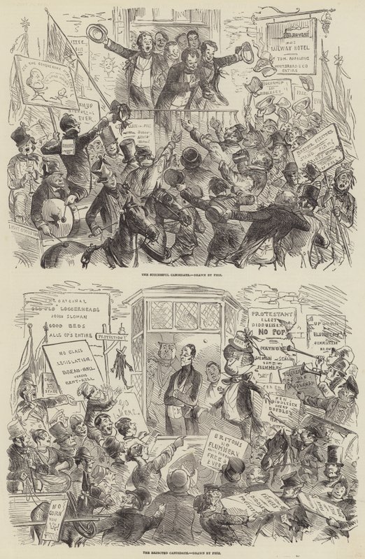 La elección de 1852 de Hablot Knight Browne