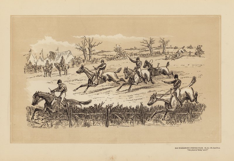 The Tumbletown Steeple-Chase, nº 11, The Last Fence (grabado) de Hablot Knight (1815 92) Browne