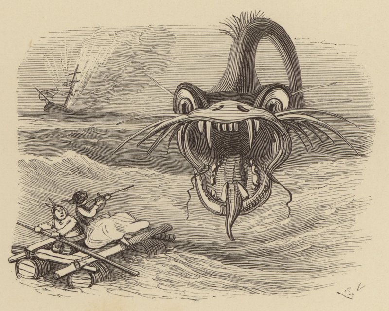 ¡Serpiente de mar adelante! (grabado) de Hablot Knight Browne
