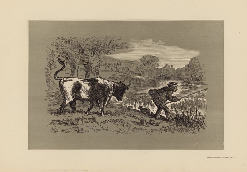 Angling Sketches, No 1, Look Behind (grabado) de Hablot Knight (1815 92) Browne