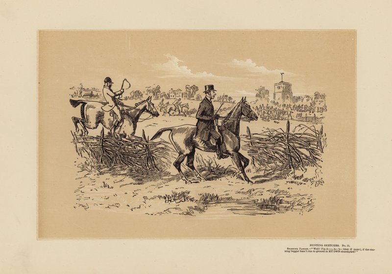 Bocetos de caza, nº 11, Un párroco deportista (grabado) de Hablot Knight (1815 92) Browne