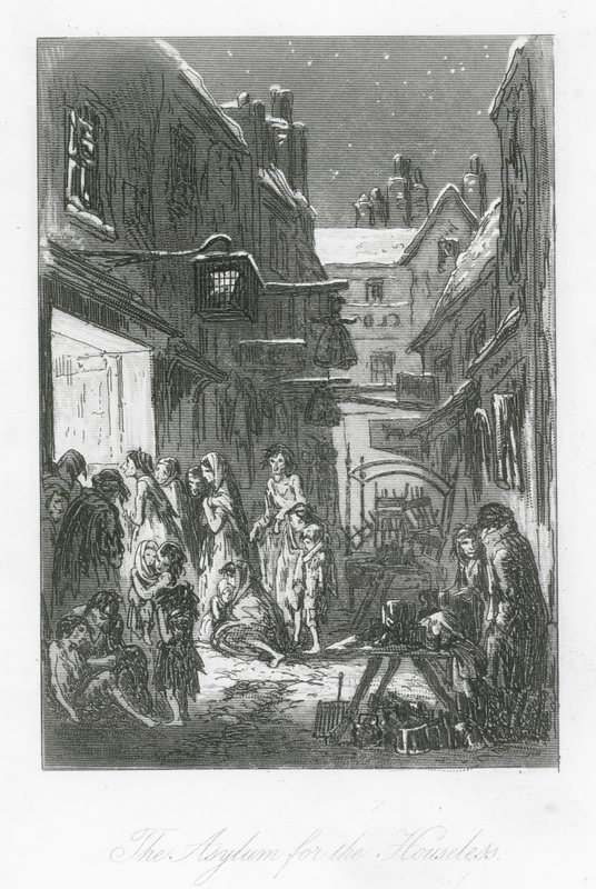Calles de Londres: The Asylum for the Houseless (grabado) de Hablot Knight (1815 92) Browne