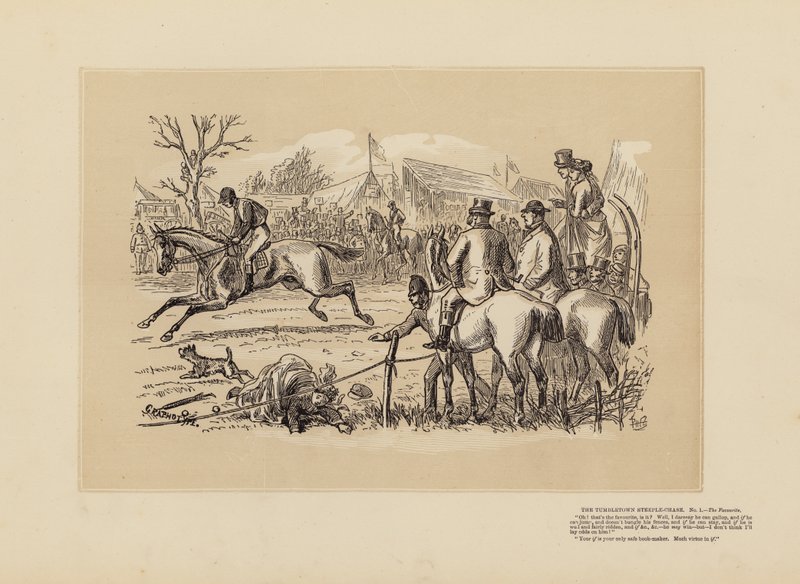 The Tumbletown Steeple-Chase, nº 1, The Favourite (grabado) de Hablot Knight (1815 92) Browne
