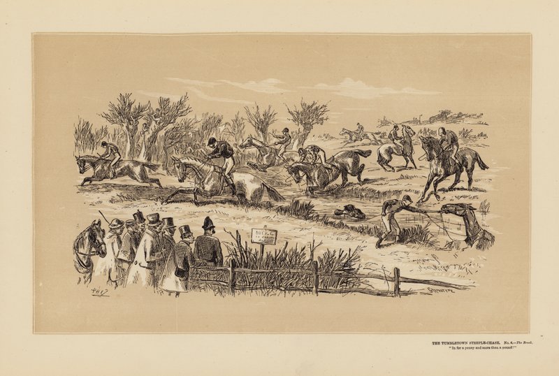The Tumbletown Steeple-Chase, nº 6, The Brook (grabado) de Hablot Knight (1815 92) Browne