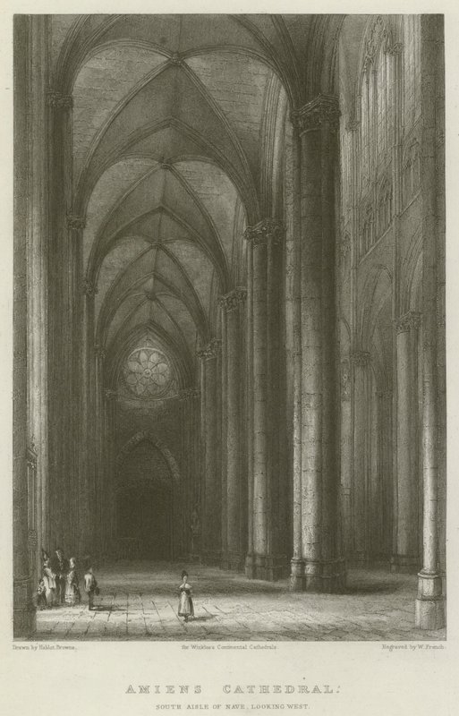 Catedral de Amiens, nave lateral sur, mirando al oeste de Hablot Knight Browne