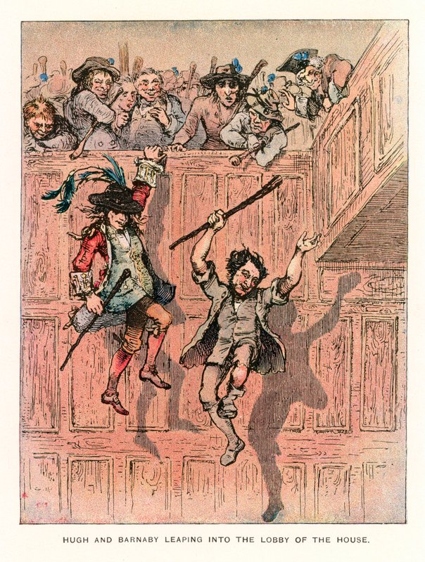 Ilustración para Barnaby Rudge de Hablot Knight Browne