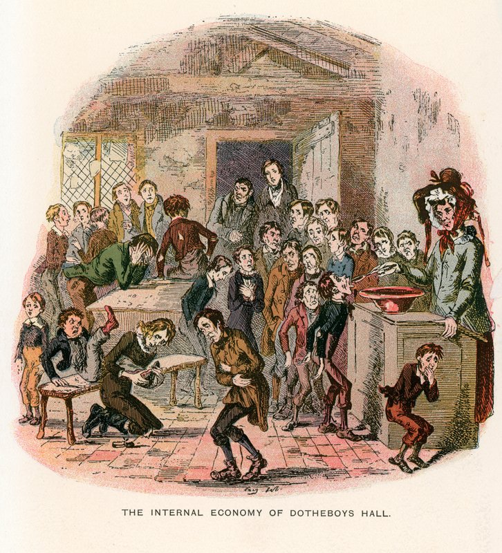 Ilustración para Nicholas Nickleby de Hablot Knight Browne
