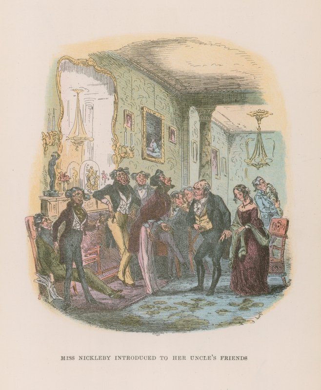 Ilustración para Nicholas Nickleby de Hablot Knight Browne