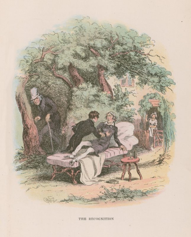 Ilustración para Nicholas Nickleby de Hablot Knight Browne
