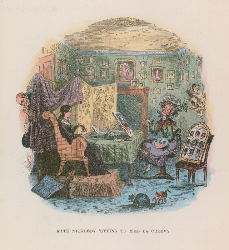 Ilustración para Nicholas Nickleby de Hablot Knight Browne