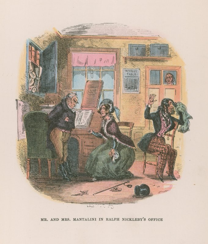 Ilustración para Nicholas Nickleby de Hablot Knight Browne