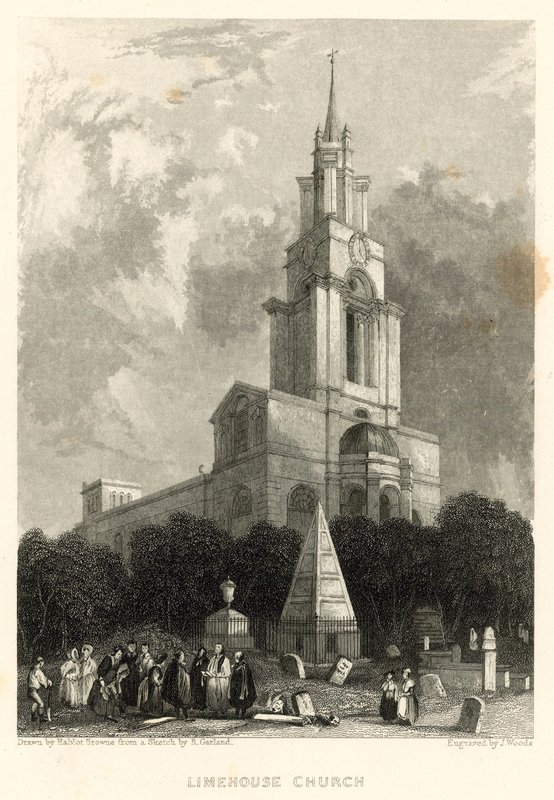 Iglesia de Limehouse; Iglesia de Santa Ana, Limehouse, Londres de Hablot Knight Browne
