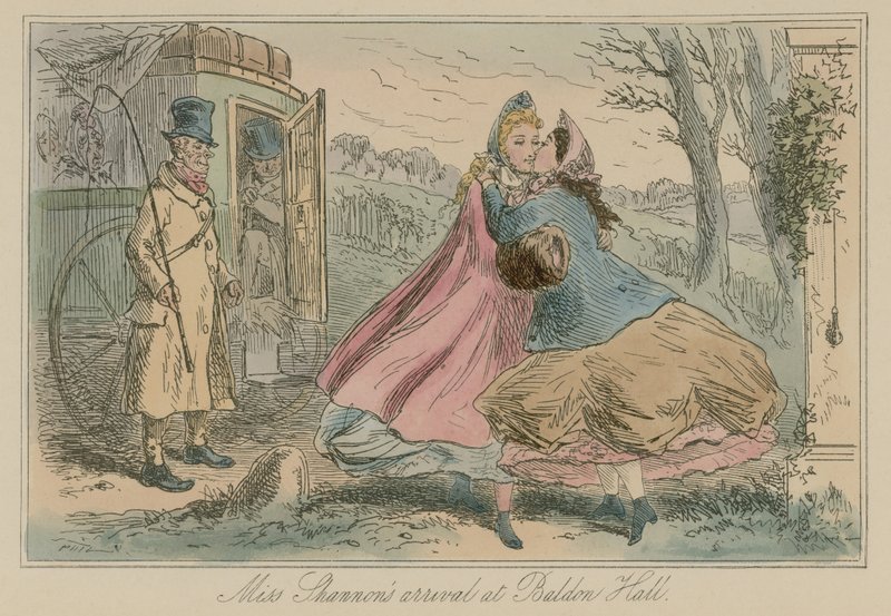 La llegada de la señorita Shannon a Baldon Hall de Hablot Knight Browne