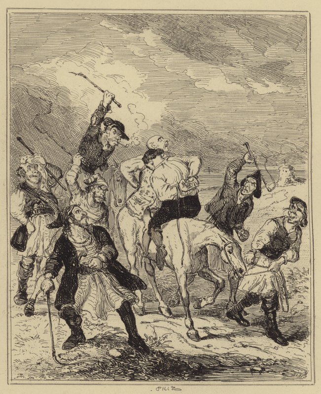 Asesinato de Gally y Chester por Contrabandistas de Hablot Knight Browne