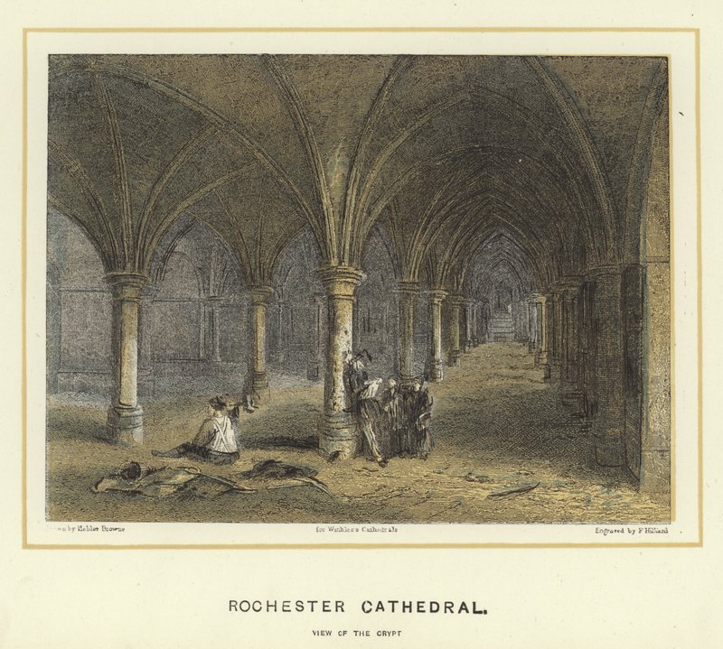 Catedral de Rochester, vista de la cripta de Hablot Knight Browne