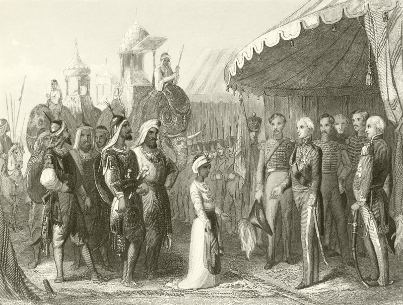 Sumisión del Maharajá Dhuleep Singh a Sir Henry Hardinge de Hablot Knight Browne