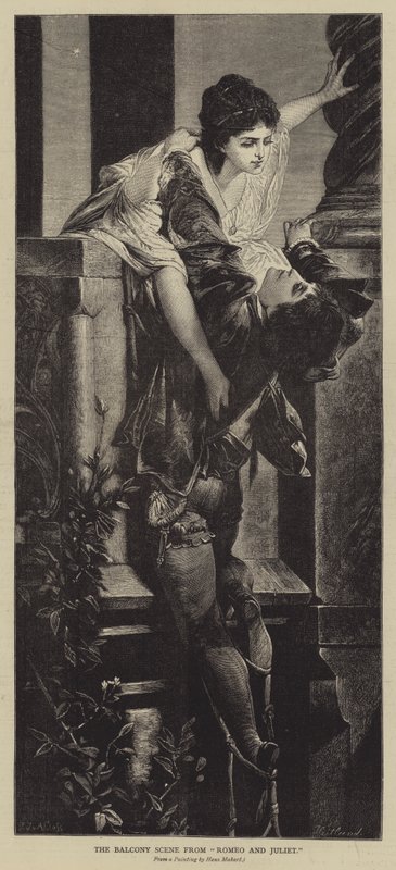 La escena del balcón de Romeo y Julieta de Hans Makart
