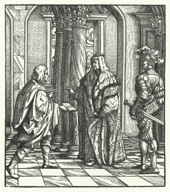 El archiduque Maximiliano de Austria recibiendo el acuerdo de María de Borgoña a su propuesta de matrimonio de Hans (after) Burgkmair