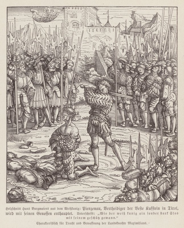 Ejecución del guardián de Kufstein, Tirol (xilografía) de Hans (after) Burgkmair
