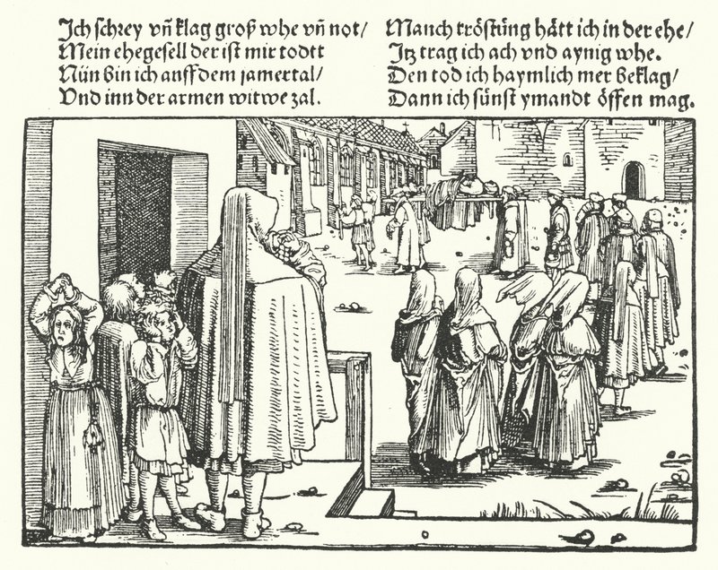El entierro del cabeza de familia de Hans (after) Burgkmair
