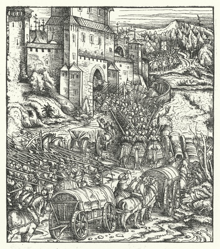 La captura de la ciudad de Tongeren de Hans (after) Burgkmair