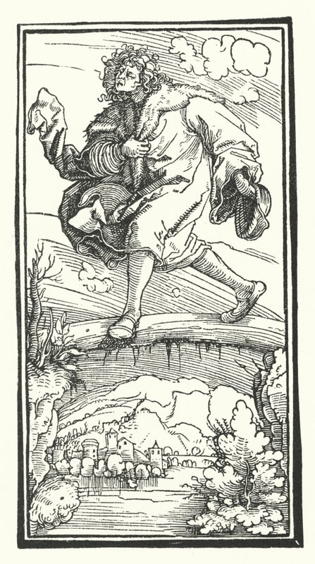 Grabado de De Remediis Utriusque Fortunae (Remedios para la Fortuna Buena y Mala) de Petrarca de Hans (after) Burgkmair