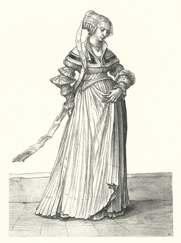 Traje de una mujer de Basilea de Hans (after) Holbein the Younger