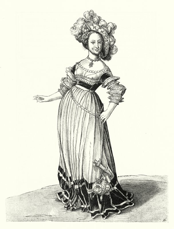 Traje de una mujer de Basilea de Hans (after) Holbein the Younger