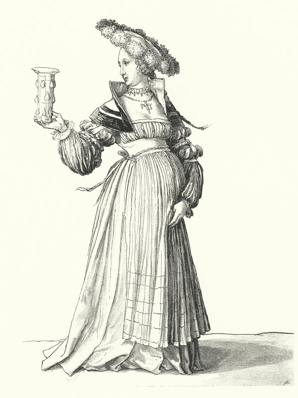 Traje de una mujer de Basilea de Hans (after) Holbein the Younger