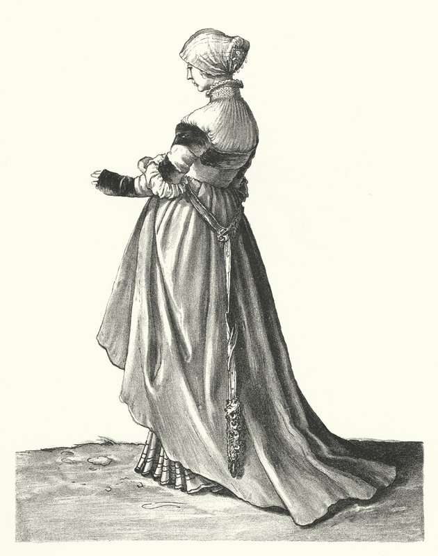 Traje de una mujer de Basilea de Hans (after) Holbein the Younger