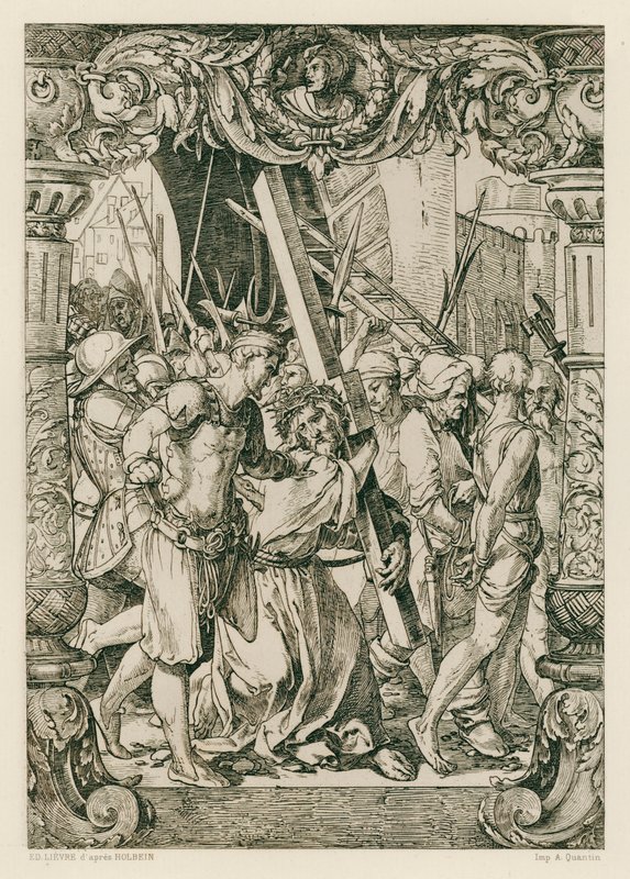 Jesucristo, subida al Calvario (grabado) de Hans (after) Holbein the Younger