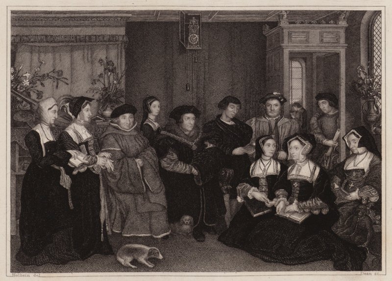 La familia de Sir Thomas More (grabado) de Hans (after) Holbein the Younger