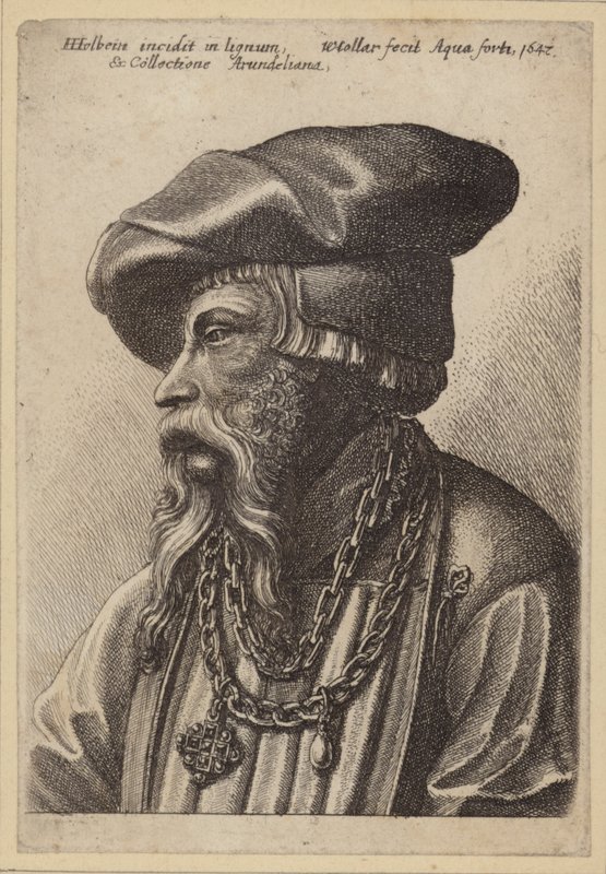Hombre barbudo con collar de cadena de Hans Holbein der Jüngere