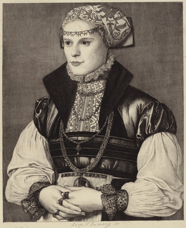 Retrato de una mujer con ropa del siglo XVI de Hans Holbein der Jüngere