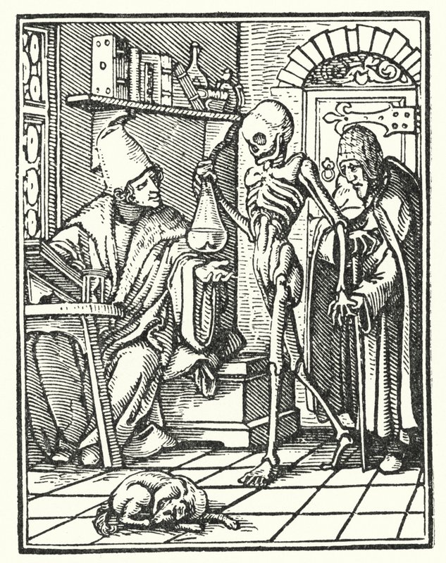 La muerte y el médico de Hans Holbein der Jüngere