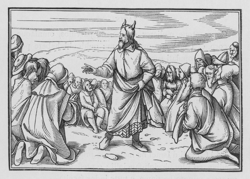 Moisés relata la historia del paso de Israel por el desierto, Deuteronomio I, 3 de Hans Holbein der Jüngere