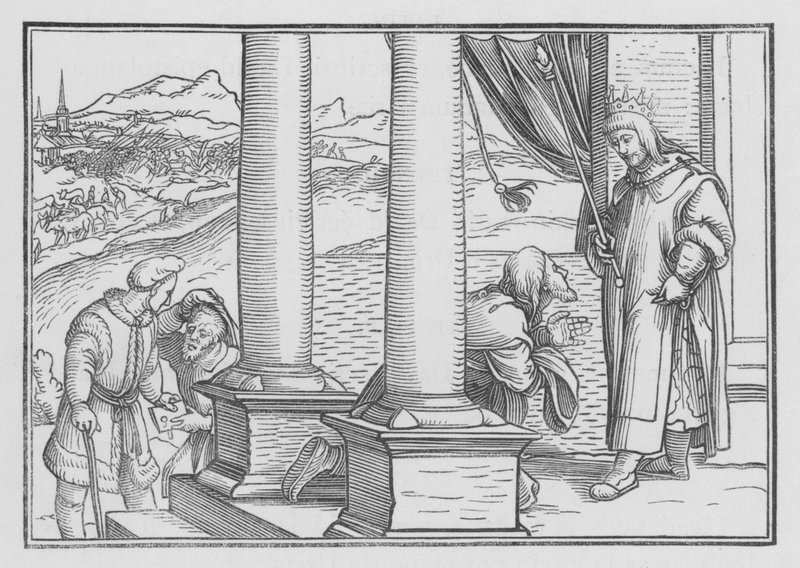 Natán reprende a David con una parábola, 2 Samuel XII, 7 de Hans Holbein der Jüngere