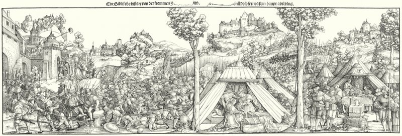 Landsknechts luchando en una batalla a principios del siglo XVI (grabado) de Hans Leonard (after) Schaufelein