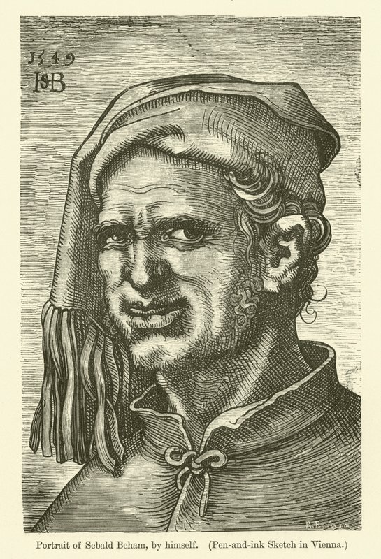 Autorretrato del pintor y grabador alemán Sebald Beham de Hans Sebald Beham