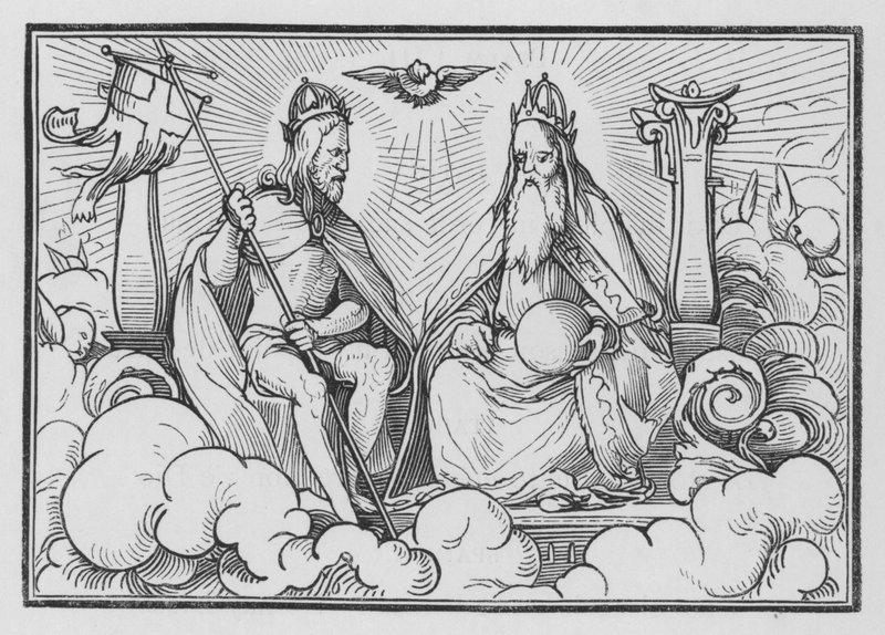 Una predicción del reino de Cristo, Salmo CX, 1 de Hans after Holbein the Younger