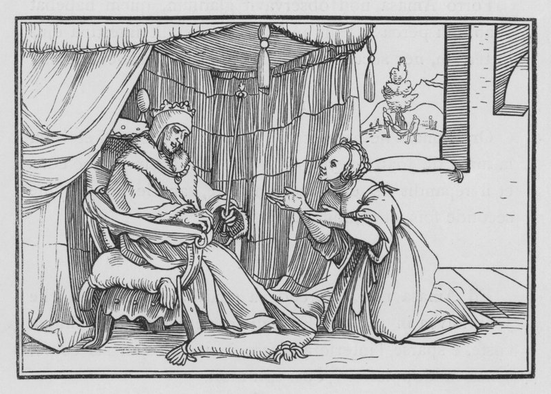 Abisag cuida a David, 1 Reyes I, 3 de Hans after Holbein the Younger