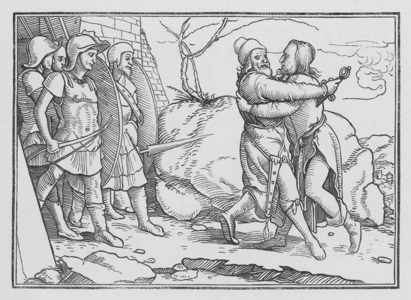 Amasa es asesinado por Joab, 2 Samuel XX, 10 de Hans after Holbein the Younger