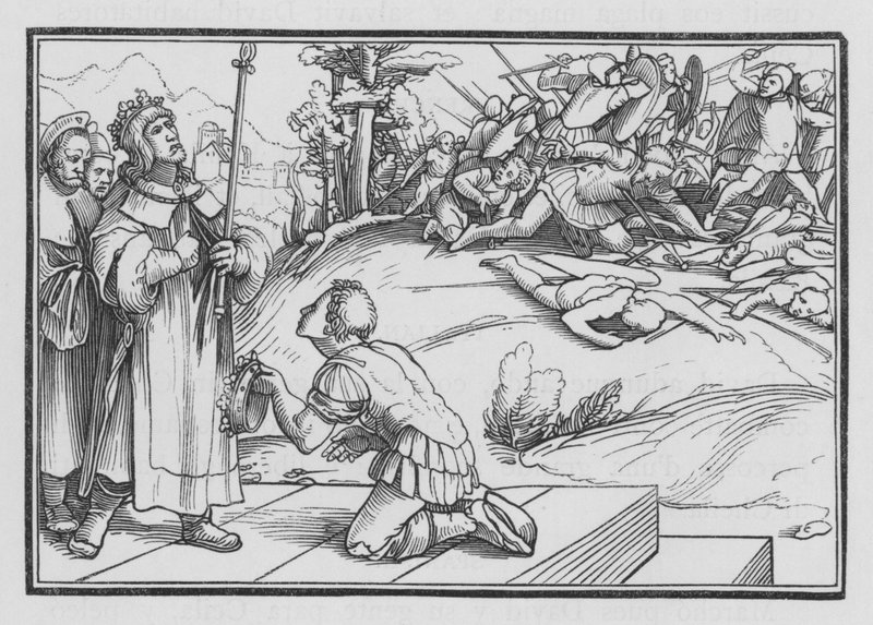 David lamenta por Saúl y Jonatán, 2 Samuel I, 11 de Hans after Holbein the Younger