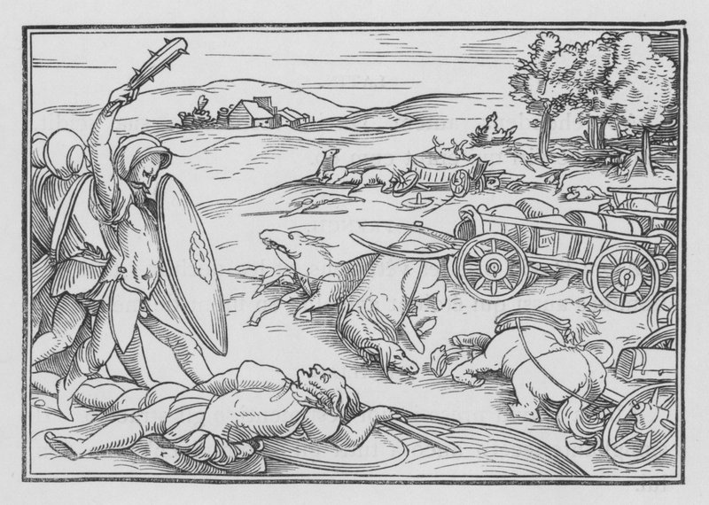 David derrota a Hadadézer y a los sirios, 2 Samuel VIII, 3 de Hans after Holbein the Younger