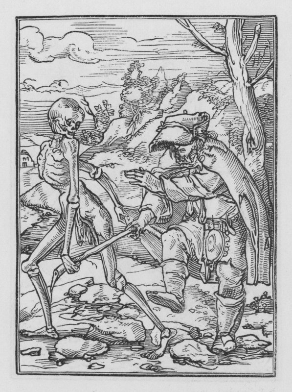 La danza de la muerte: El Ciego de Hans after Holbein the Younger