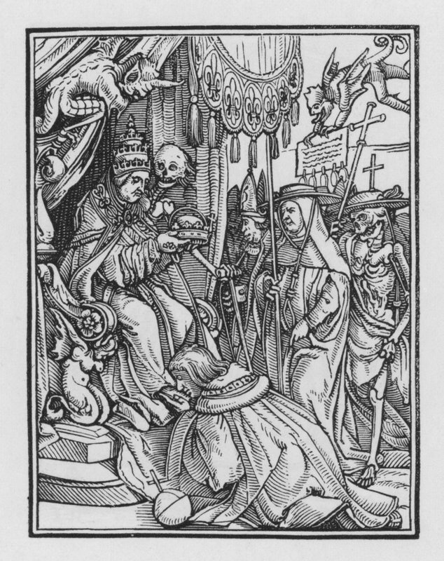 La danza de la muerte: El Papa de Hans after Holbein the Younger