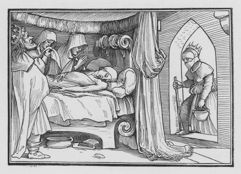 Jeroboam envía a su esposa disfrazada para consultar al profeta Ahías, 1 Reyes XIV, 12 de Hans after Holbein the Younger