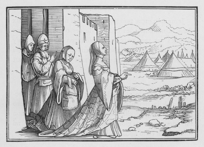 Judith y su doncella salen al campamento asirio, Judith X, 6 de Hans after Holbein the Younger