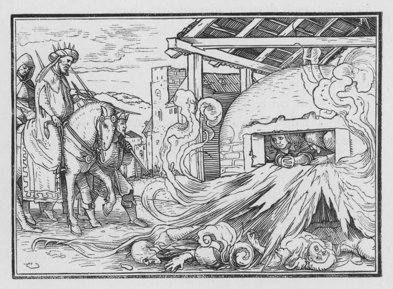 Sadrac, Mesac y Abednego son arrojados al fuego, Daniel III, 23 de Hans after Holbein the Younger